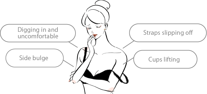 ジャストフィットのブラに出会えていない女性のイメージ