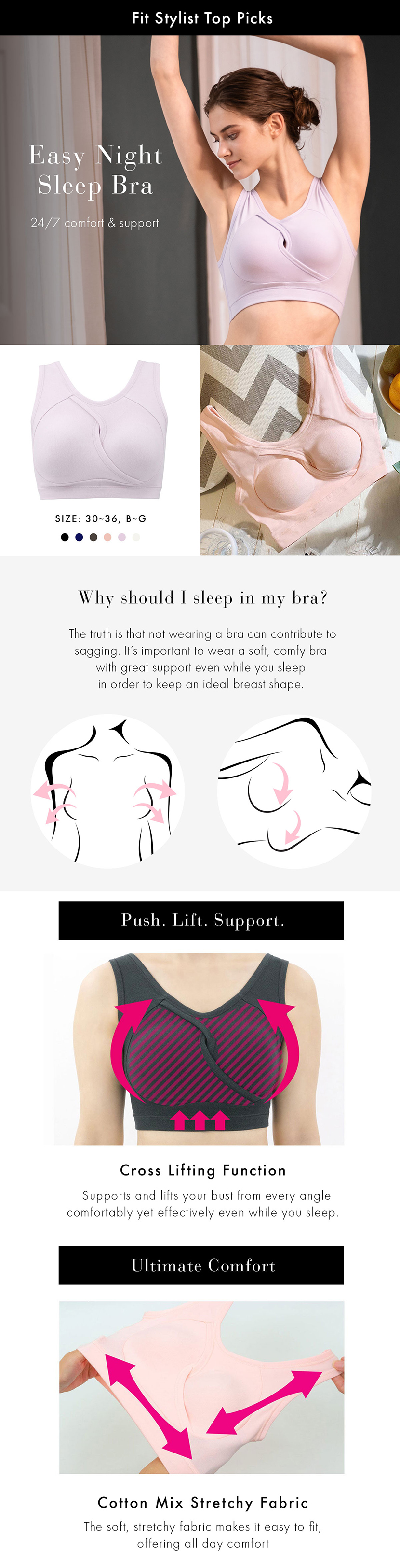 Fit Stylist Top Picks, Easy Night Sleep Bra, NEWS